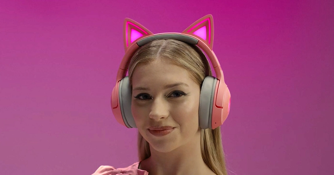 Wireless Bluetooth Headset with Mics and Kitty Ears: Razer Kraken Kitty V2 BT | Razer United States