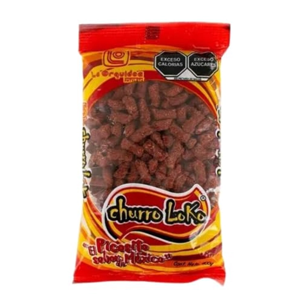 Churro Loko Tamarindo Flvd Mexican Candy, Fruita, Chile y Sal, Tiritas Trocitos 14.1 oz (400 gr)