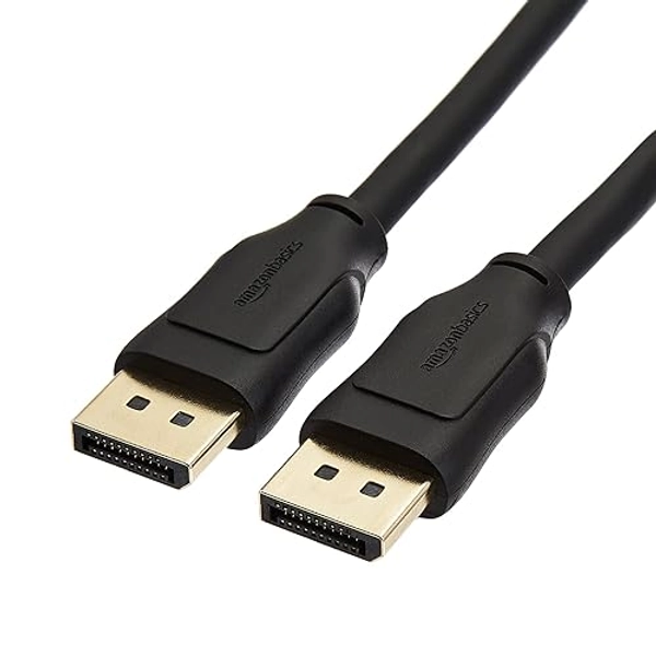 Amazon Basics DisplayPort 1.4 Cable, 32.4Gbps High-Speed, 8K@60Hz, 4K@120Hz, Dynamic HDR and 3D, Gold-Plated Plugs, 10 Foot, Black