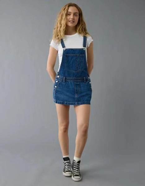 AE Denim Skirt Overall