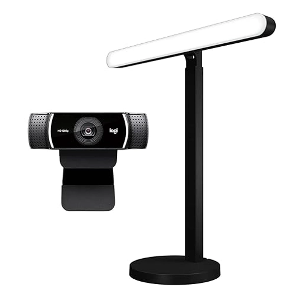 Logitech C922x Pro Stream Webcam 1080p Camera for HD Video Streaming Litra Beam Premium LED Streaming Key Light with TrueSoft, Adjustable Desktop Mount