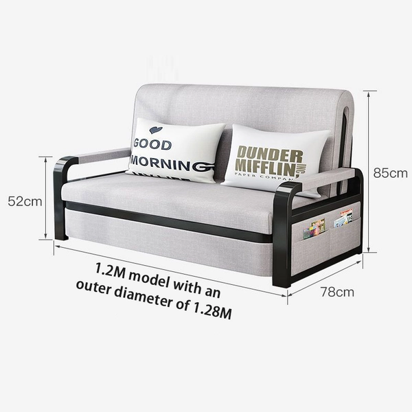 Foldable Sofa Bed with Storage Cabinet