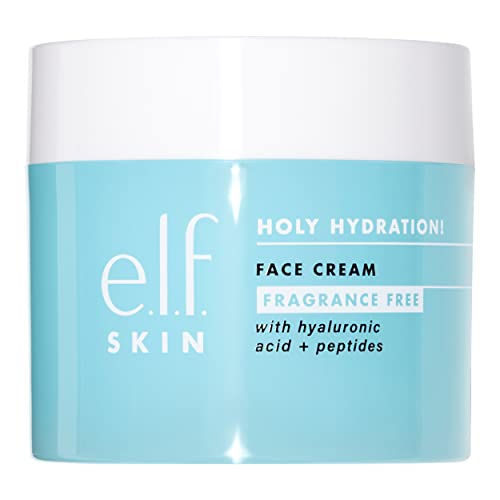 e.l.f., Holy Hydration! Face Cream - Fragrance Free, Smooth, Non-Greasy, Lightweight, Nourishing, Moisturizes, Softens, Absorbs Quickly, Suitable For All Skin Types, 1.76 Oz - Fragrance Free