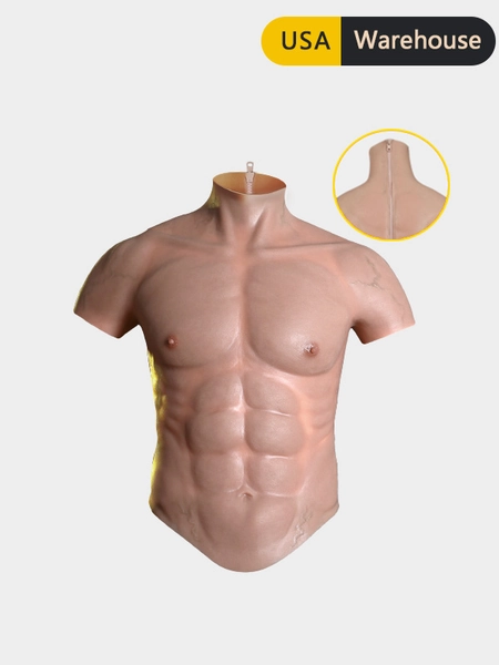 Realistic Muscle Body Suit with Zipper - Regular Size - Silicone Masks, Silicone Muscle-Smitizen