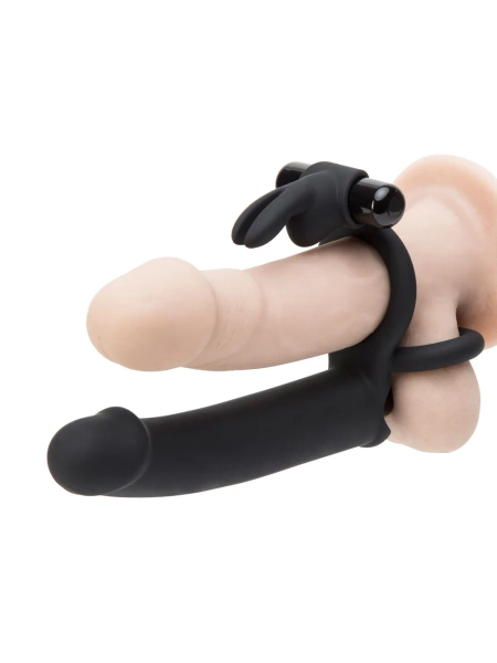 Anneau vibrant double pénétration Double Fun Rabbit