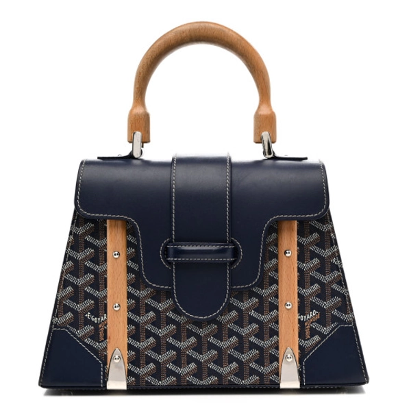 GOYARD Goyardine Saigon PM Navy | FASHIONPHILE