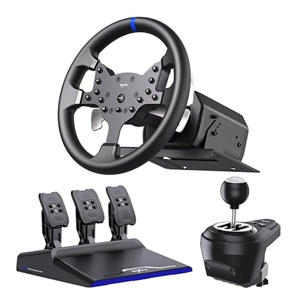 PXN V99 PC Racing Wheel, Real Force Feedback Steering Wheel with Pedals and Shifter, Detachable 270/900 Degree Race Steering Wheel Simulator for PC, Xbox One, Xbox Series X/S, PS4