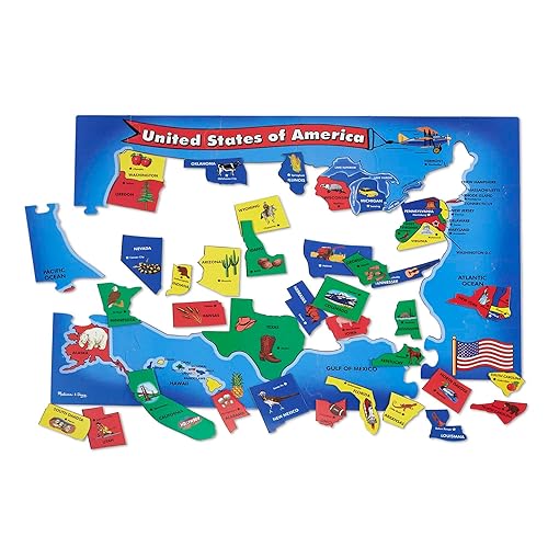 Melissa & Doug USA Map Floor Puzzle - 51 Pieces (2 x 3 feet) - FSC Certified