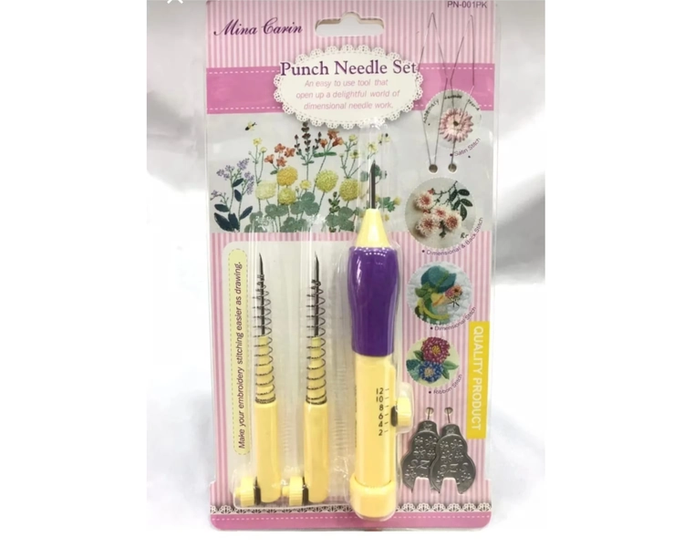 Mina Carin Punch Needle Set, 3 Size Adjustable Punch Needle, Punch Needle Embroidery for Beginners