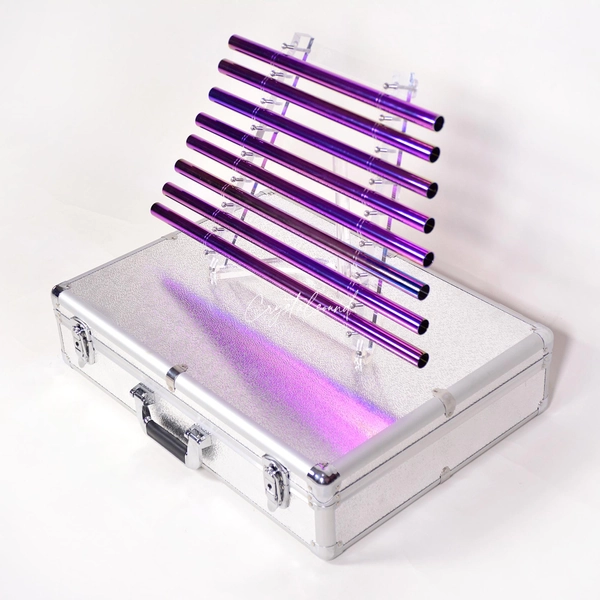 432HZ Perfect Pitch Titanium Plated Crystal Singing Harp Set CDEFGABC Sound Healing Instrument with Carry Case and Free Mallets
