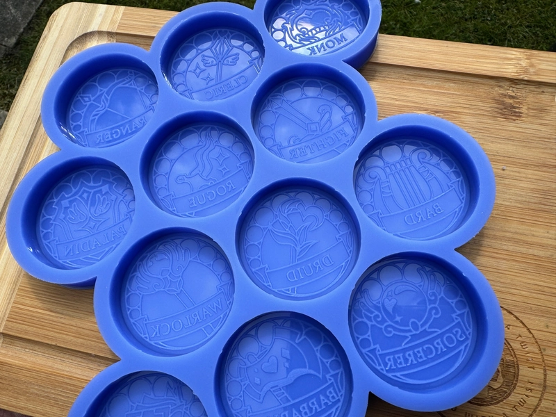 DnD Classes Silicone Mould for Wax, Resin, Clay, Fondant, Chocolate, Isomalt, Soap, Cake Toppers & More. Silicone Mold.