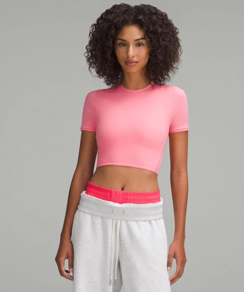 Wundermost Ultra-Soft Nulu Crewneck Cropped T-Shirt