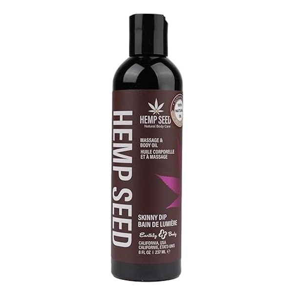 Hemp Seed Massage & Body Oil - 8 fl. oz. - Nourishing, Moisturizing Massage Oil - Hemp Seed, Apricot, Grapeseed & Sweet Almond Oil - Vegan & Cruelty Free
