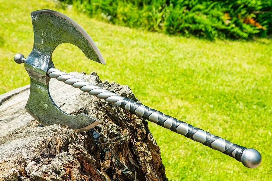 Large Metal Ax, forged axe, gift, carbon axe, felling axe, hand forged