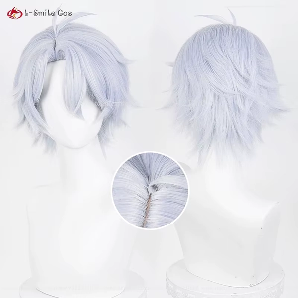 Phainon Cosplay Wig 30cm Short Silver Light Blue Wigs HSR Phainon Anime Cosplay Wig Heat Resistant Synthetic Hair Halloween - AliExpress 200000532