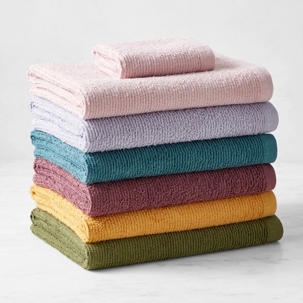 Solid Ribbed 6 Piece Towel Set