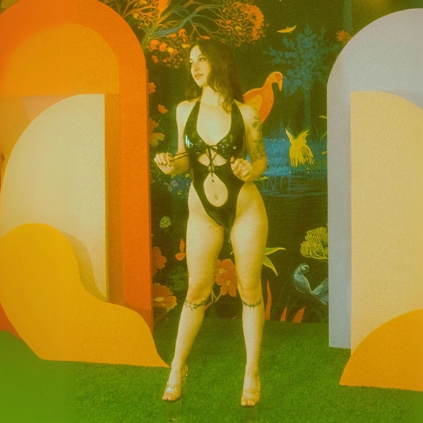 Nova - black latex look vinyl vegan leather lace up cutout monokini - exotic dancewear