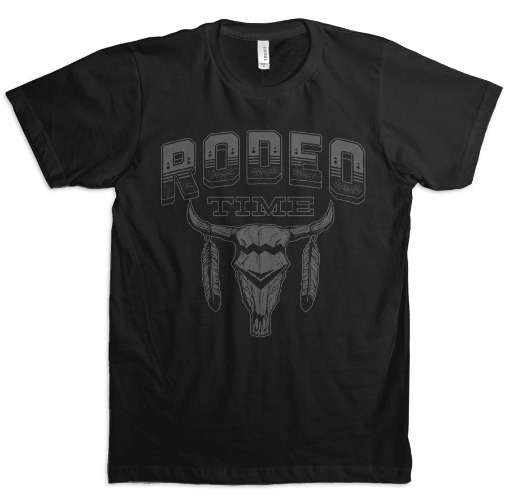 Rodeo Time Skull Black T | XS