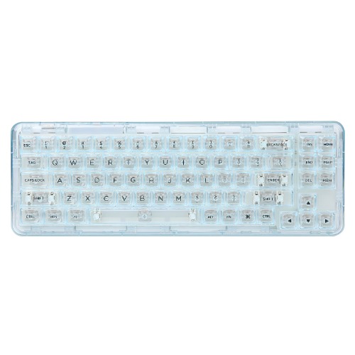YUNZII X71 Transparent Wireless Gasket Mechanical Keyboard | Blue / Crystal Switch