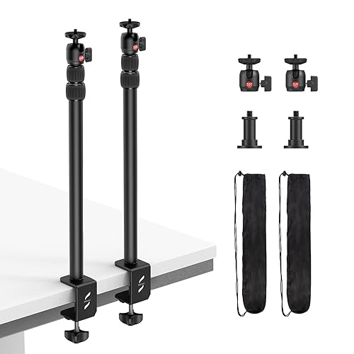 SmallRig Selection 19"-39" Camera Desk Mount 2 PCS Table Stand with 1/4" Ball Head, Tabletop C Clamp for DSLR Camera, Ring Light, Live Streaming, Photo Video Shooting - 3883 (2 PCS)