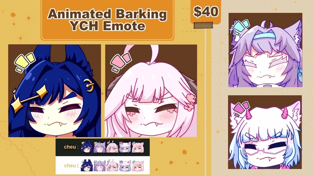 [YCH] Animated Barking Emote by cheu (@cheu)