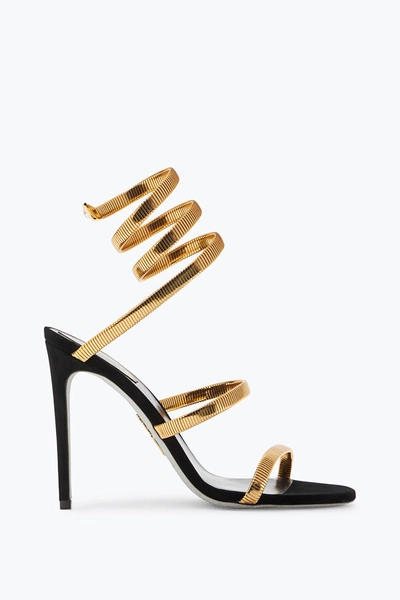 JUNIPER BLACK AND GOLD SANDAL 105 | Rene Caovilla