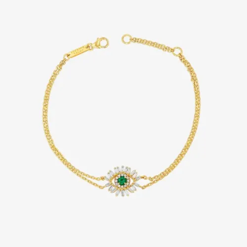 Suzanne Kalan Evil Eye Mini Emerald Bracelet