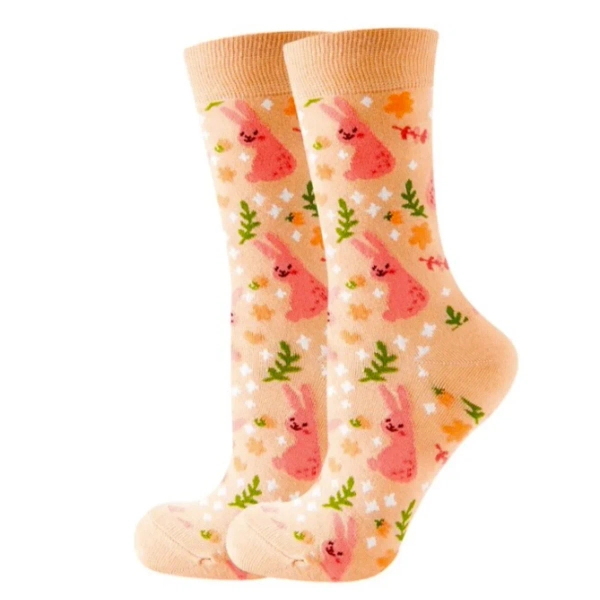 Pink Bunny Rabbit Pattern Socks from the Sock Panda