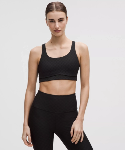 lululemon Energy Jacquard Bra Medium Support, B–D Cups *Evolve - Trace Texture Black - XS