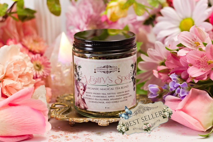 A Fairy's Spell™ Tea | Organic Magical Tea Party Blend | Fae Tea | Faerie Tea | Loose Leaf Tea | Witches' Brew