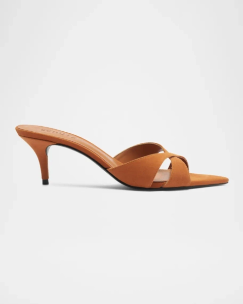 Hilda Suede Crisscross Stiletto Mules