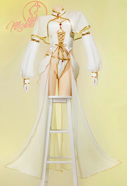 Frieren Derivative Sexy Lingerie Set Top Skirt and Cape with Panty and Thigh-high Stockings