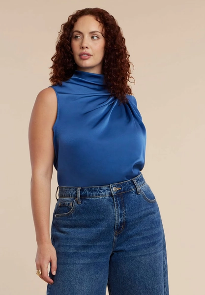ELOQUII Asym Draped Top