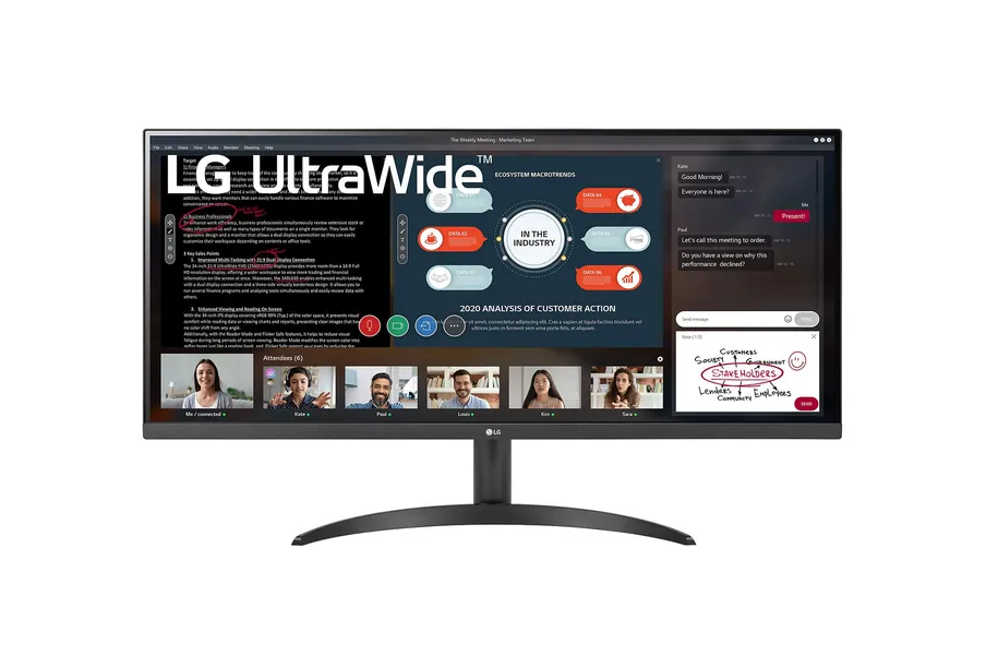 LG Electronics 34WP500-B 86,7 cm (34 Zoll) UltraWide Monitor (Full HD, IPS-Panel, 21:9-Format), schwarz