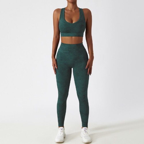 Cloud Seamless Set (Leggings + Top) - Forest Green / S