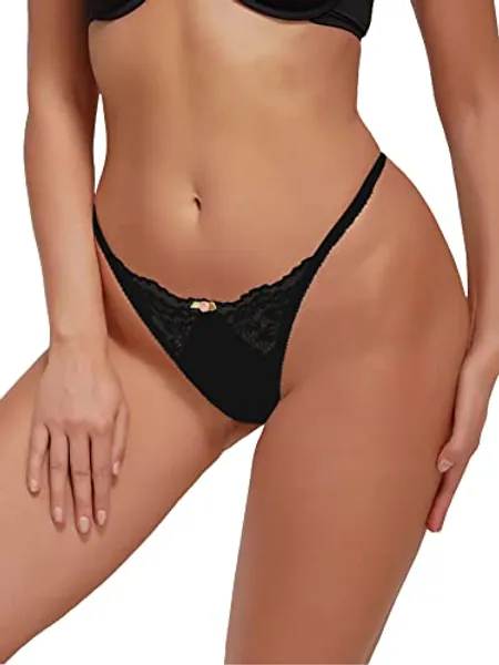 Milumia Women Lace Sexy Panties Underwear G-String Thongs Cheeky Lingerie Bikini Brief