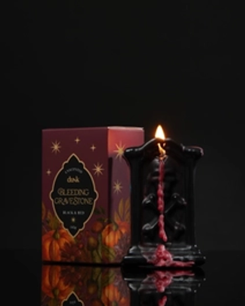 Bleeding Headstone Candle Black/Red