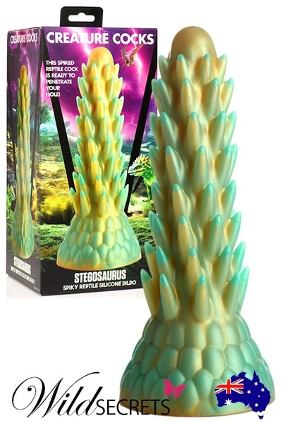 NEW Creature Peniss Stegosaurus 7.6 inch Silicone Spiky Reptilian Monster Dildo