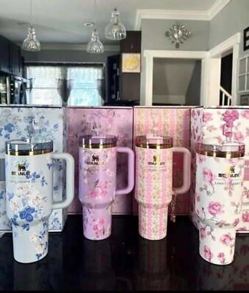 Stanley Love Shack Fancy Quencher Tumbler 40 oz Cup Stainless Steel Tumbler  | eBay