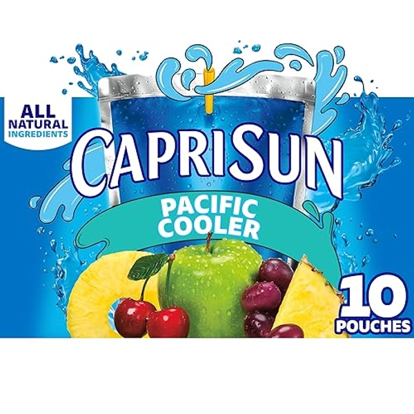 Capri Sun Pacific Cooler Mixed Fruit Flavored Juice Drink Blend, 10 ct Box, 6 fl oz Pouches