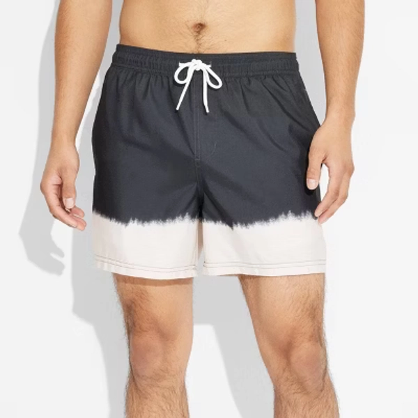 Men's 5" Ombre Swim Shorts - Original Use™ Gray L: Recycled Polyester, Mid Rise, UPF 50+, Mesh Liner, Drawstring Waist