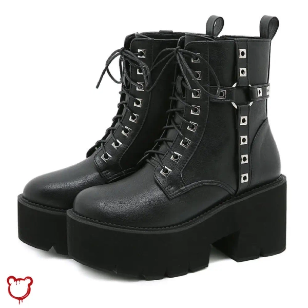 Black Studded Goth Boots