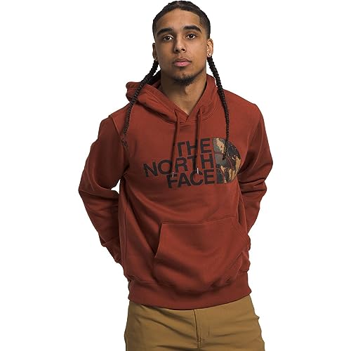 THE NORTH FACE Men's Half Dome Pullover Hoodie (Standard and Big Size) - Medium - Brandy Brown/Brandy Brown Evolved Texture Print