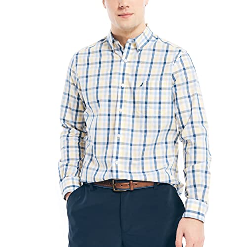 Nautica Men's Wrinkle Resistant Long Sleeve Button Front Shirt - Medium - Shoreline Yellow