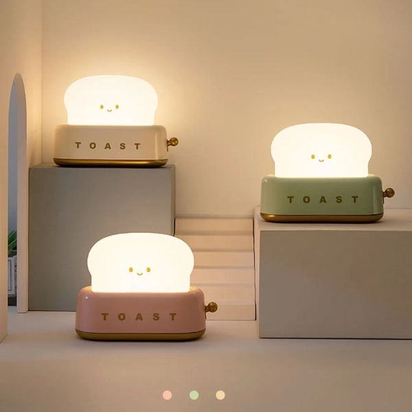 Adorable Toast Kawaii Cartoon LED Night Light Lamp