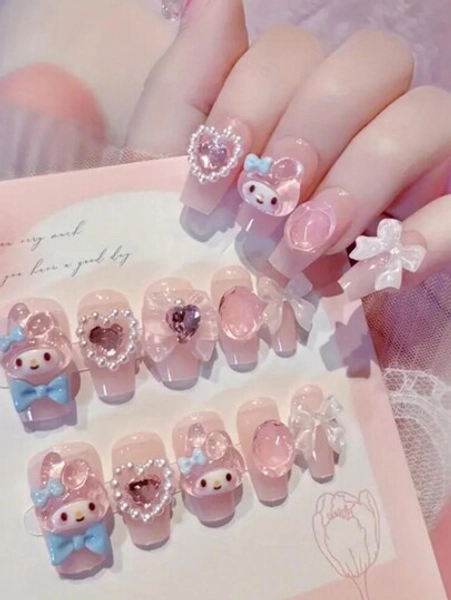 [24Pcs/Box ] Sanrio Nail Tips Set