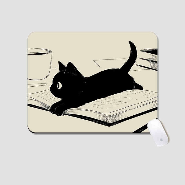 Black Cat Mouse Pad Cute Mousepad Black Cat Owner Gifts - F