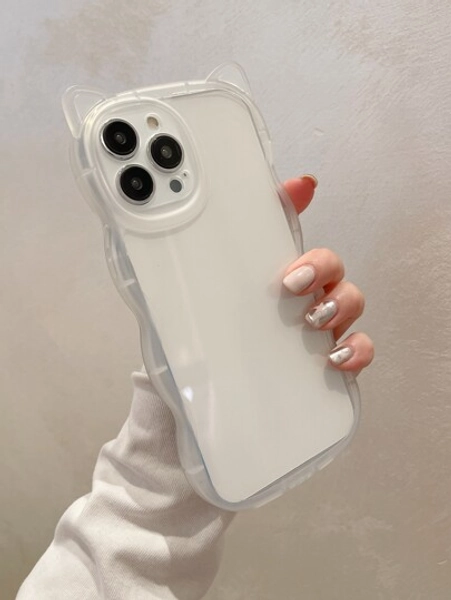 1 Peça Capa de Telefone Protetora Transparente Grossa de Material TPU com Formato de Orelha de Gato da Moda, Compatível com iPhone 7/8/7Plus/8Plus/X/XS/XR/XSMax/11/11Pro/11ProMax/12/12Pro/12ProMax/13/13Pro/13ProMax/14/14Pro/14ProMax/14Plus/15/15Pro/15Plus/15ProMax/16/16Pro/16Plus/16ProMax