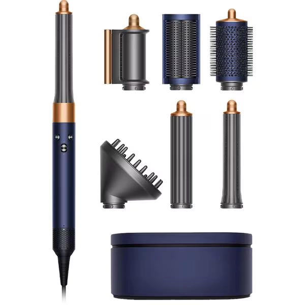 Ondulator Multistyler Dyson HS05 Airwrap Complete Long Volumise, 90 grade, invelis ceramic, albastru de Prusia-cupru