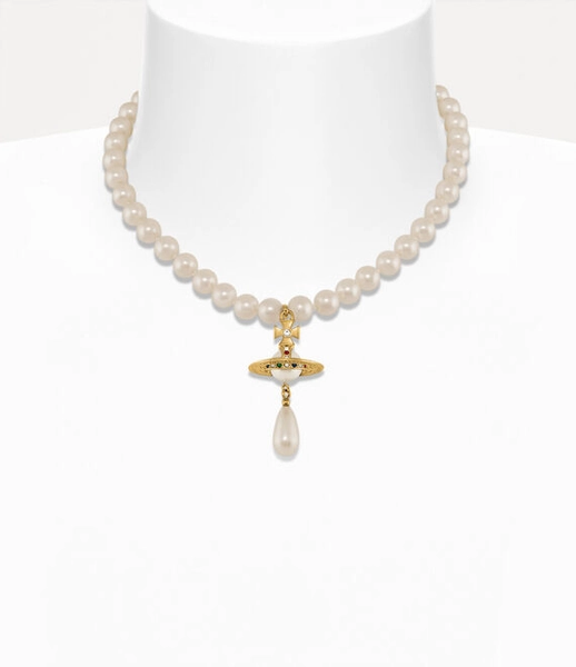 One Row Pearl Drop Choker